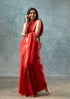 Handwoven Red Bengal Cotton Sequin Saree